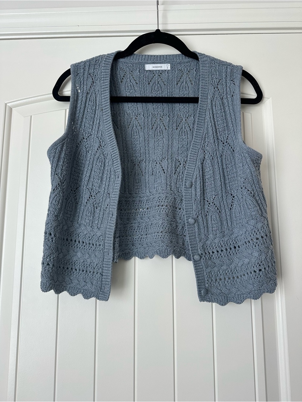 Reserved Light Blue Knit Button-Front Vest